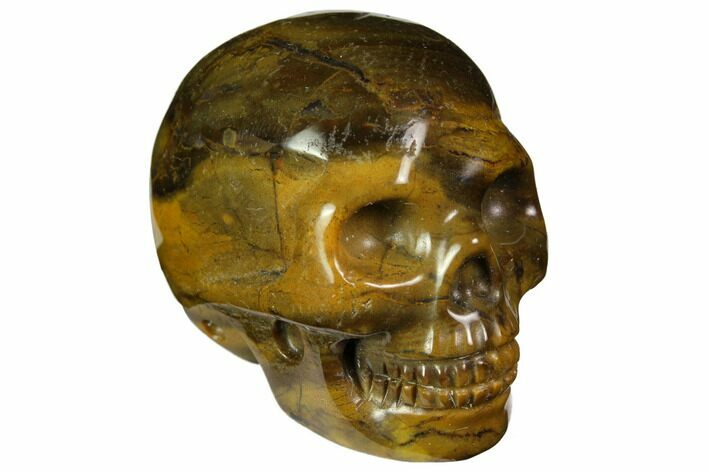 Realistic, Polished Moss Agate Skull #116840